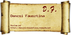 Dencsi Fausztina névjegykártya